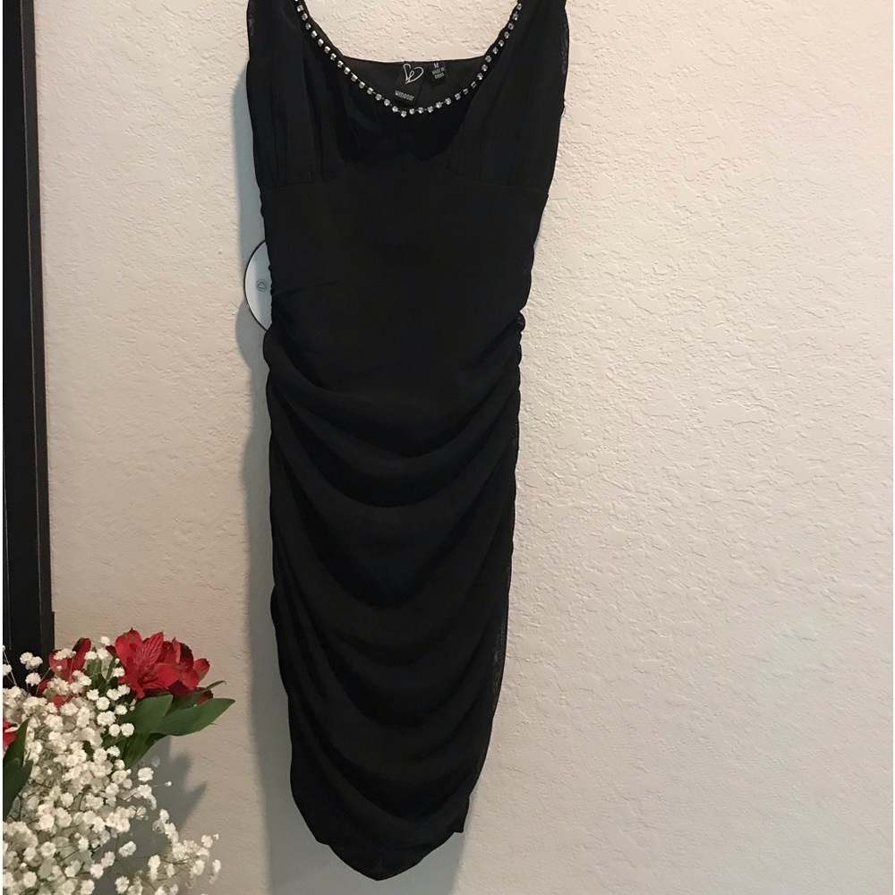Black mini dress w/ silver rhinestones